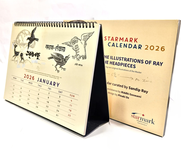 Full size cover page of the book 'STARMARK CALENDAR 2026- ILLUSTRATIONS OF RAY: THE HEADPIECES'